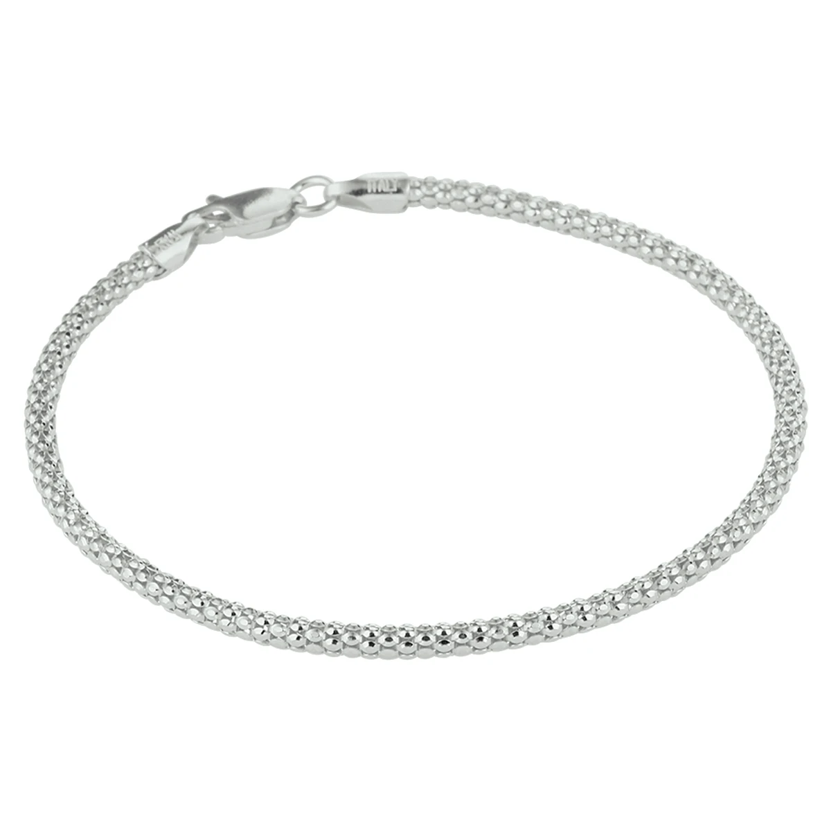 armband 2,5 mm 18 cm zilver gerhodineerd