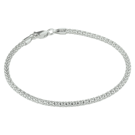 armband 2,5 mm 18 cm zilver gerhodineerd