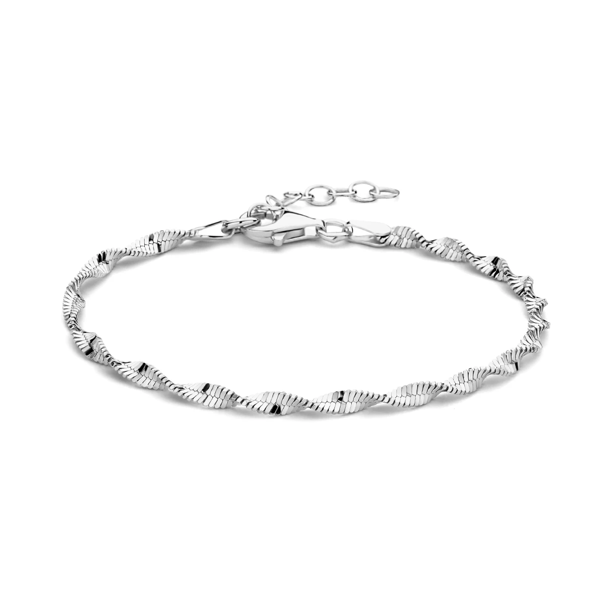 armband 2,7 mm 16 + 3 cm zilver gerhodineerd