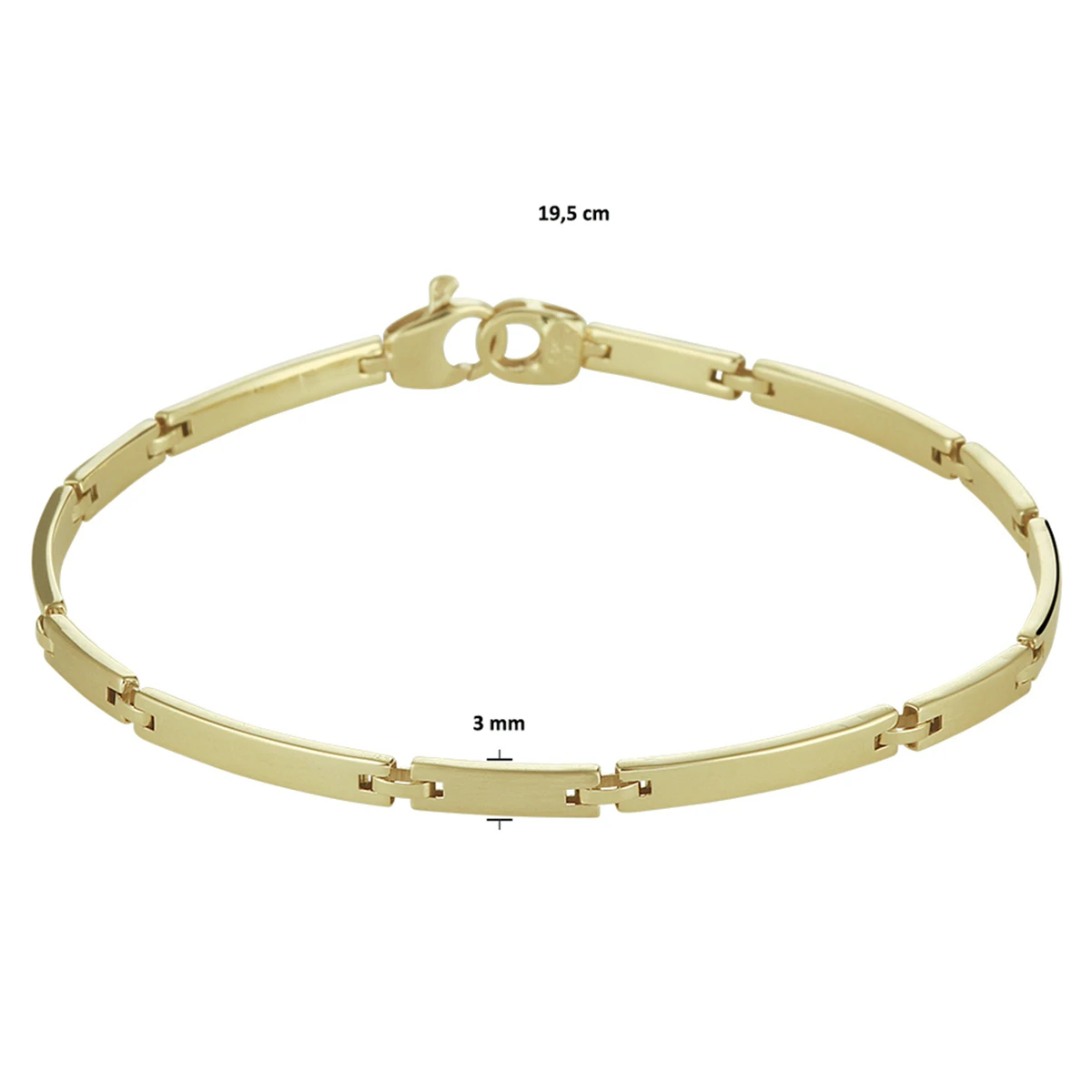 armband 3,0 mm 19,5 cm 14K geelgoud