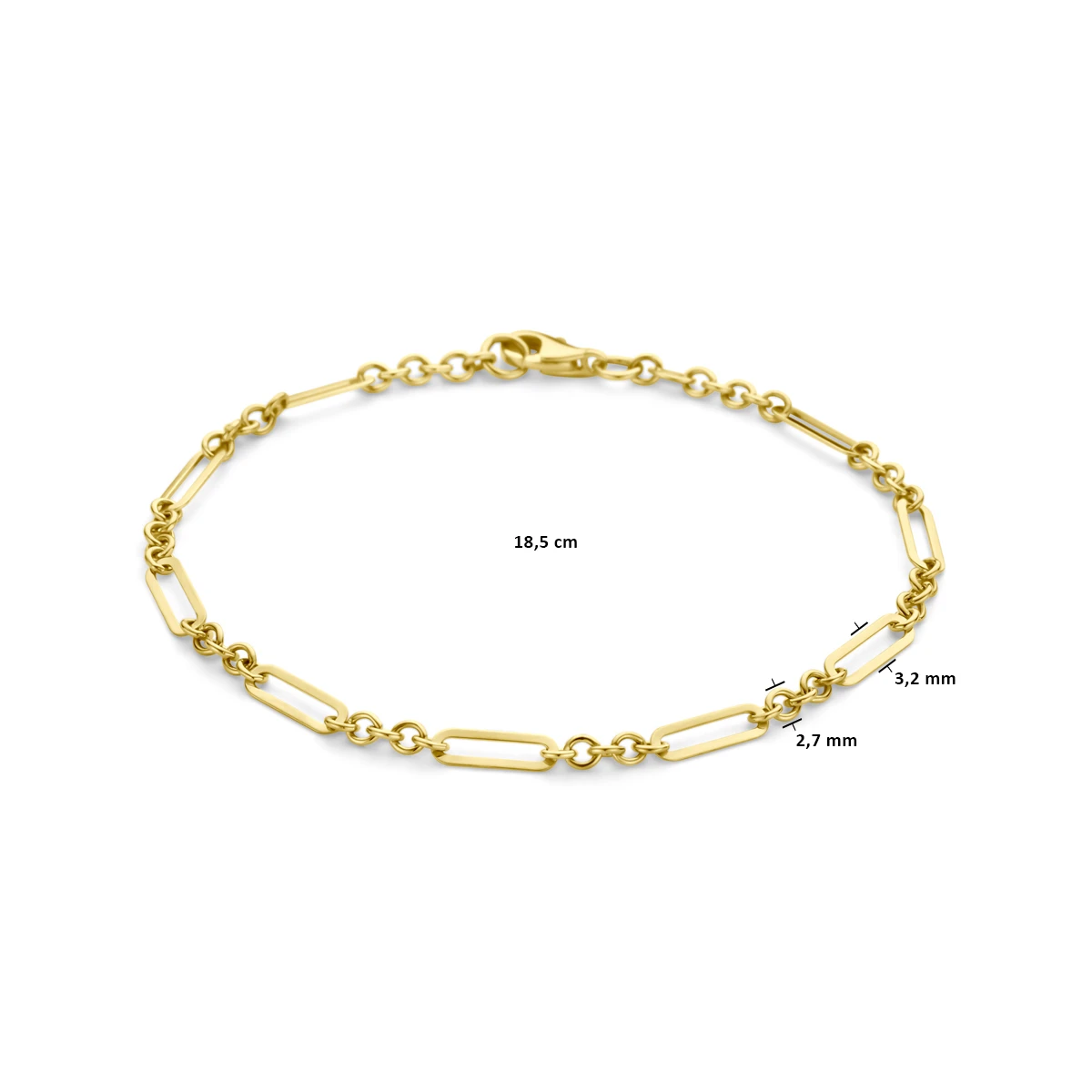 armband 3,2 mm 18,5 cm 14K geelgoud