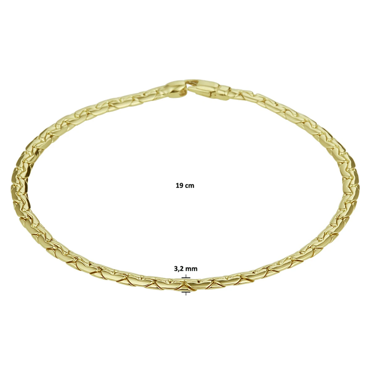 armband 3,2 mm 19 cm 14K geelgoud