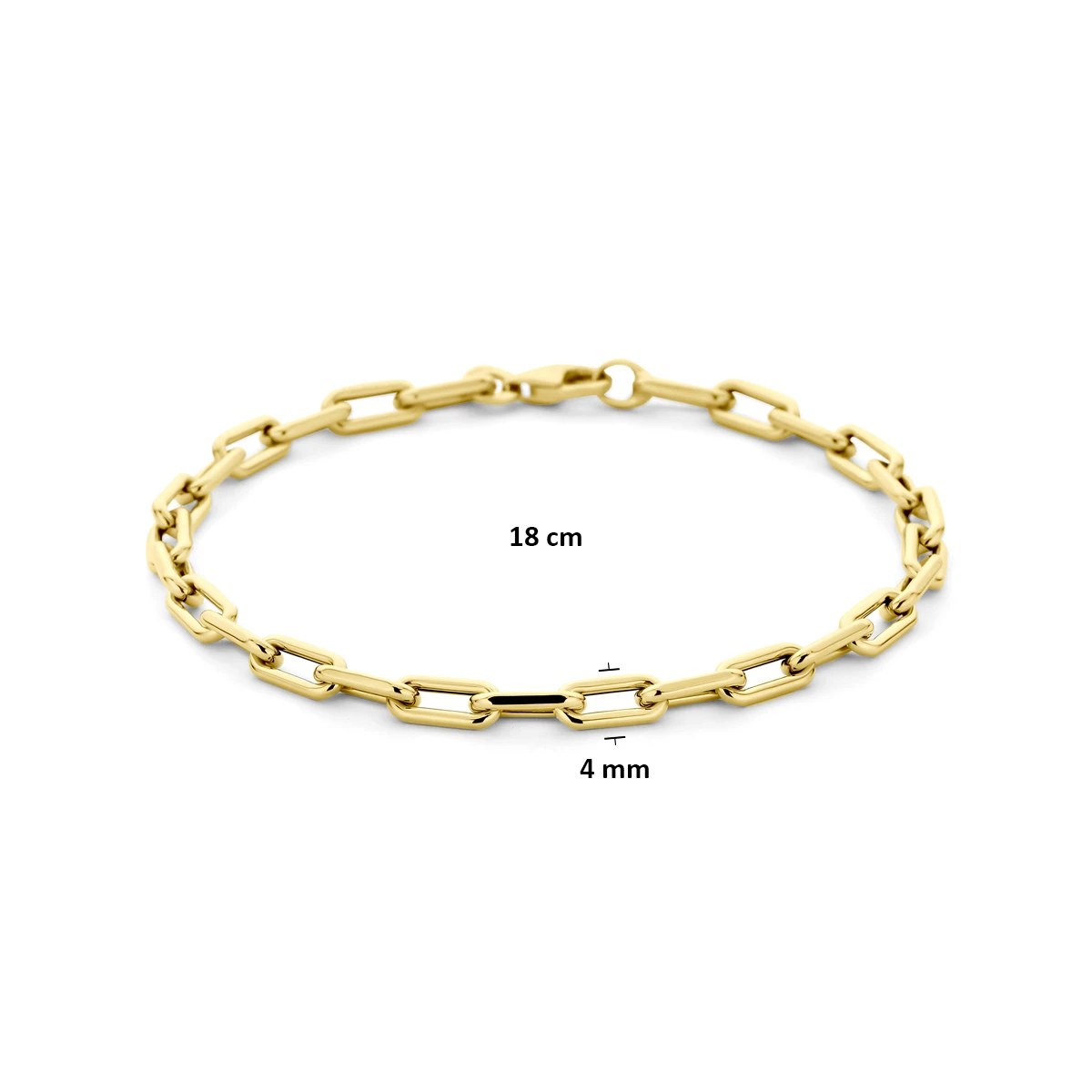 armband 4 mm 18 cm 14K geelgoud