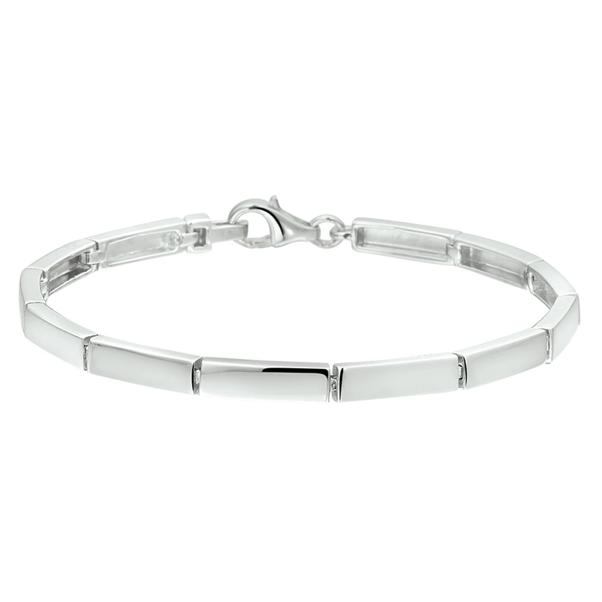 armband 4,0 mm 18,5 cm zilver gerhodineerd