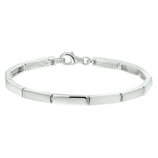 armband 4,0 mm 18,5 cm zilver gerhodineerd