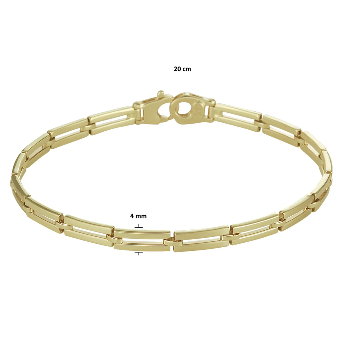 armband 4,0 mm 20 cm 14K geelgoud