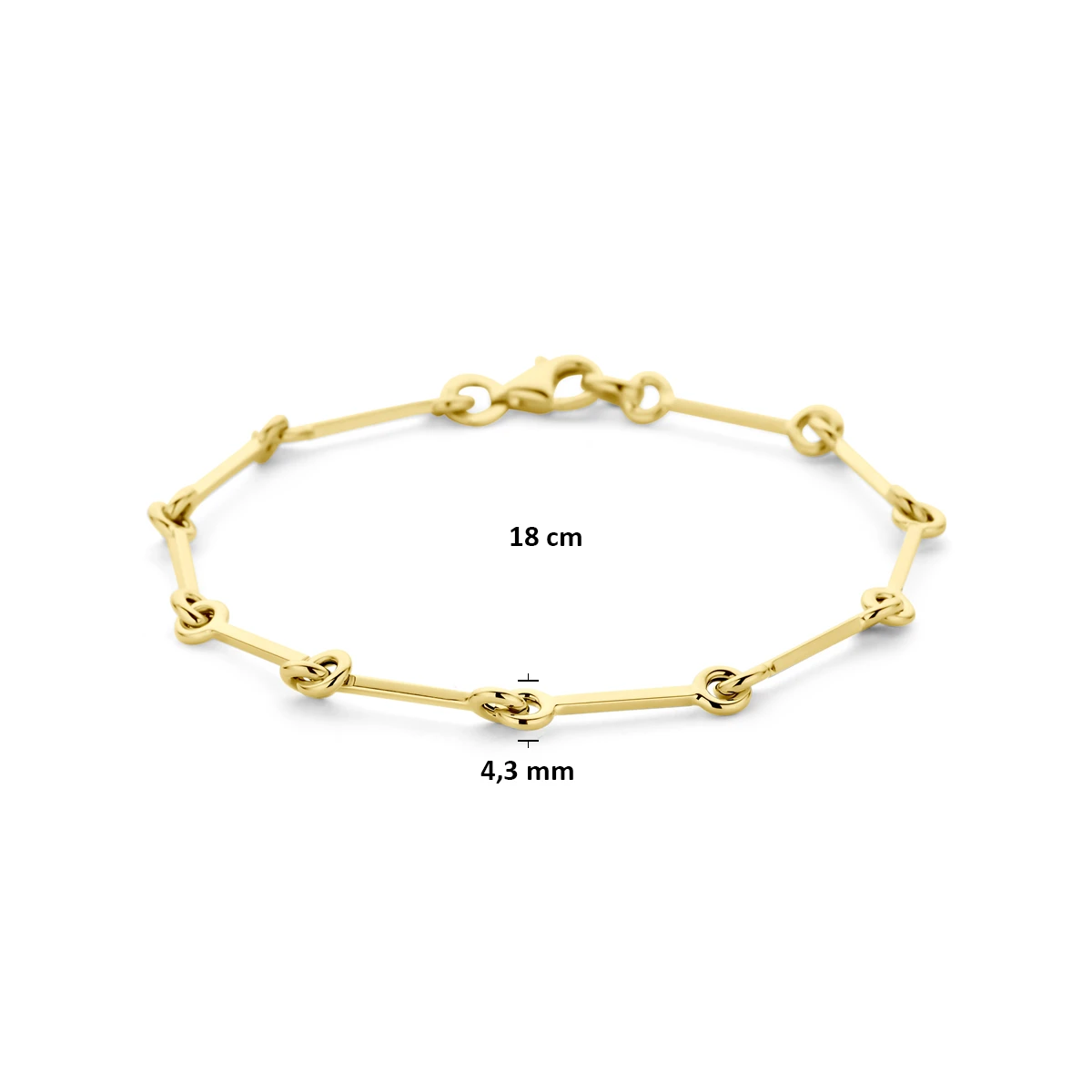 armband 4,3 mm 18 cm 14K geelgoud