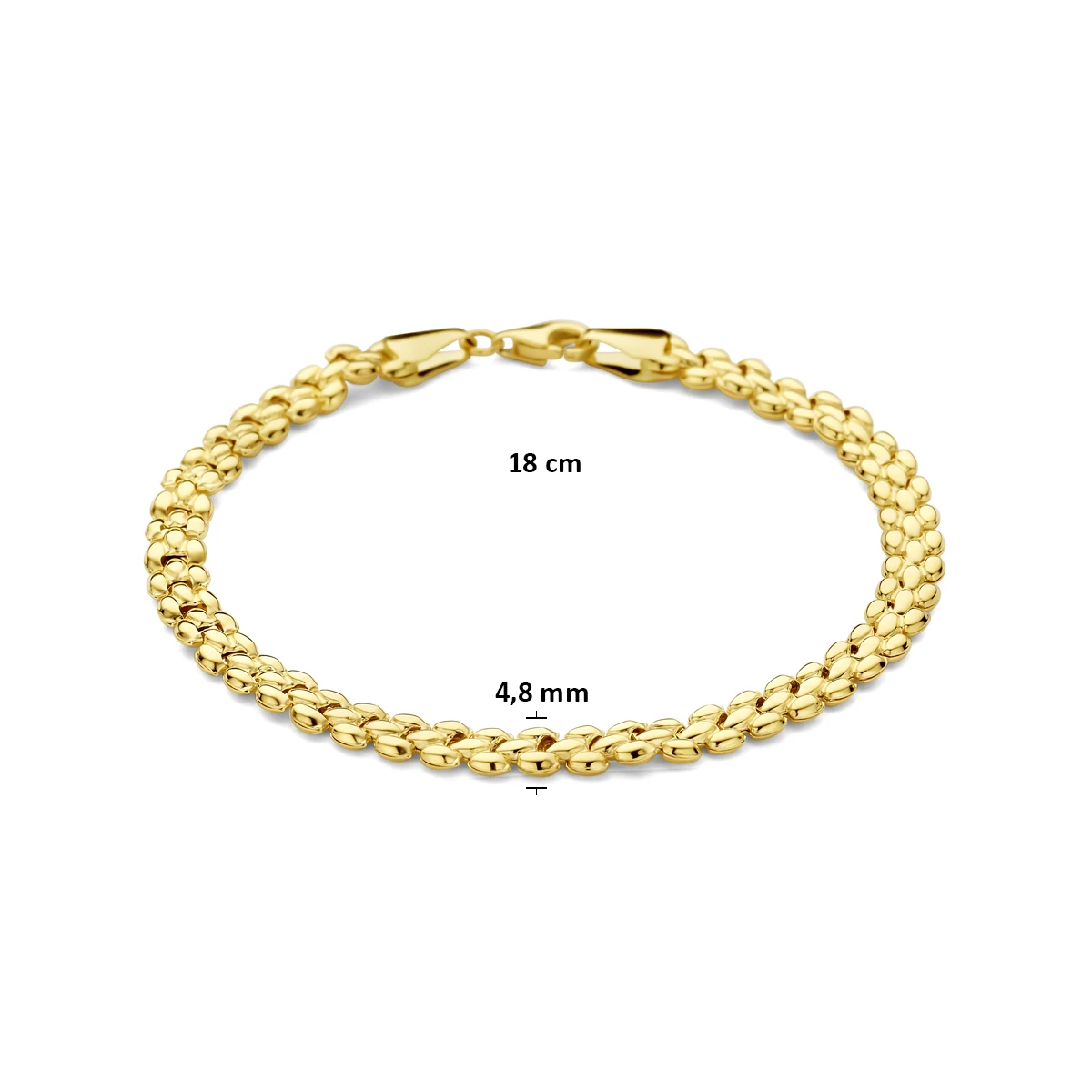 armband 4,8 mm 18 cm 14K geelgoud