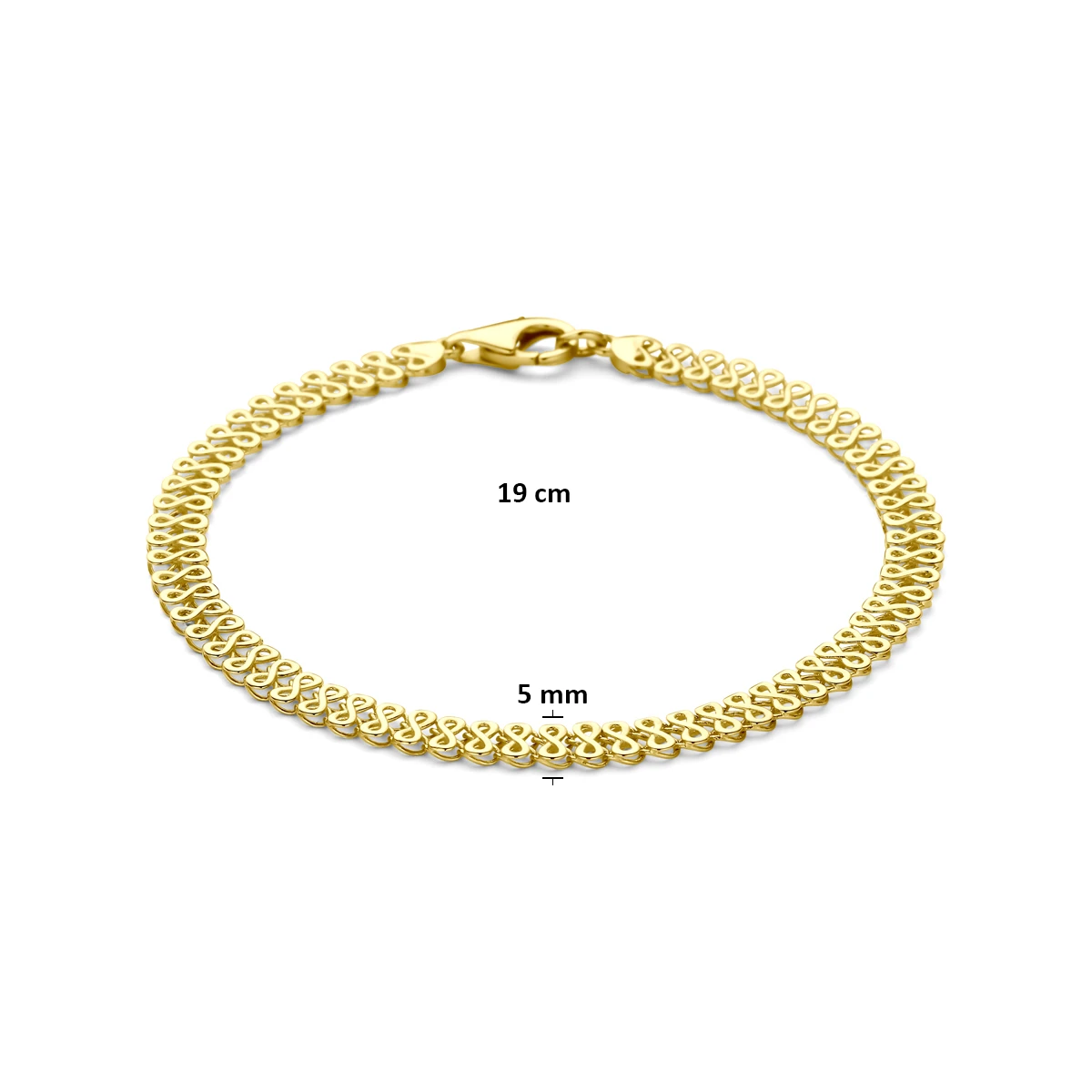 armband 5 mm 19 cm 14K geelgoud
