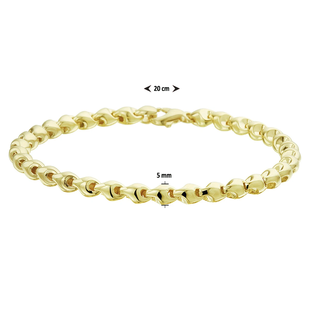 armband 5,0 mm 19 cm 14K geelgoud
