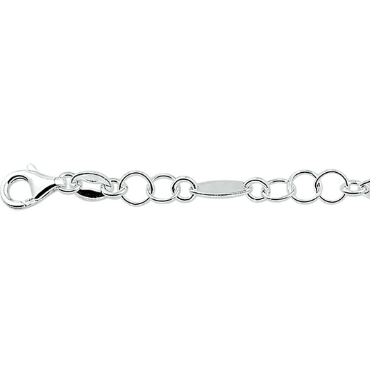armband 5,0 mm 19 cm zilver gerhodineerd