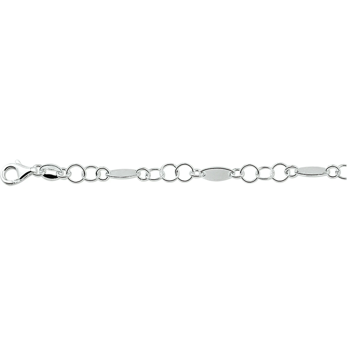 armband 5,0 mm 19 cm zilver gerhodineerd