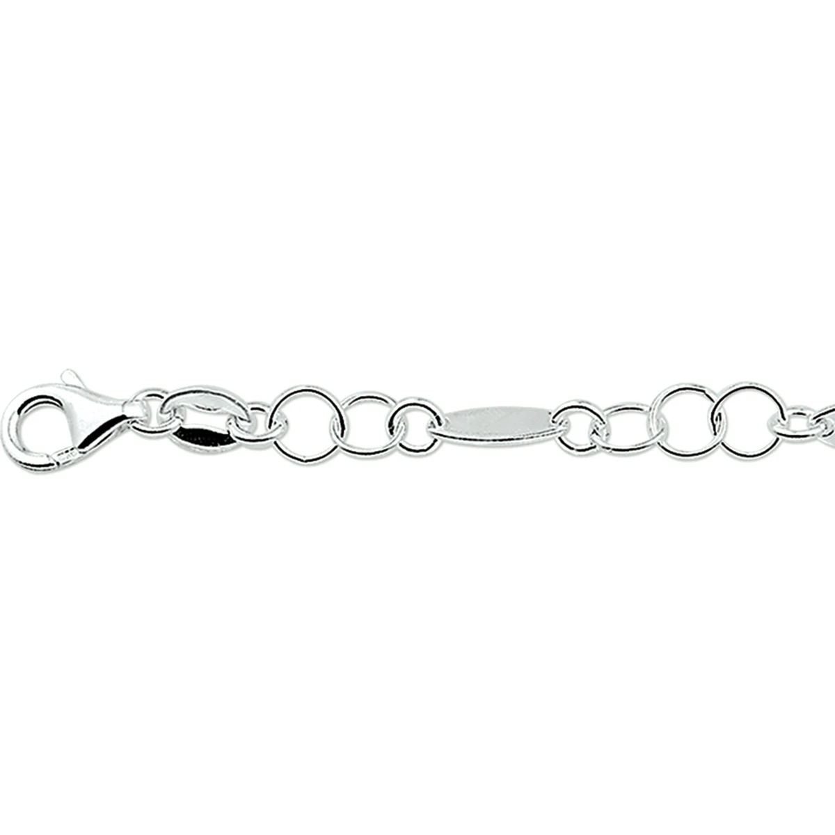 armband 5,0 mm 19 cm zilver gerhodineerd