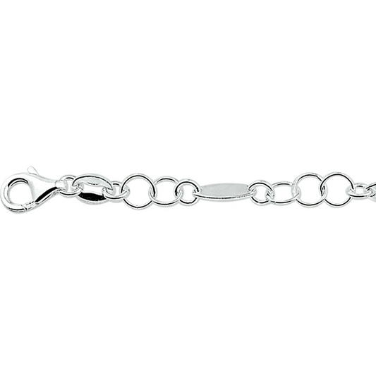 armband 5,0 mm 19 cm zilver gerhodineerd