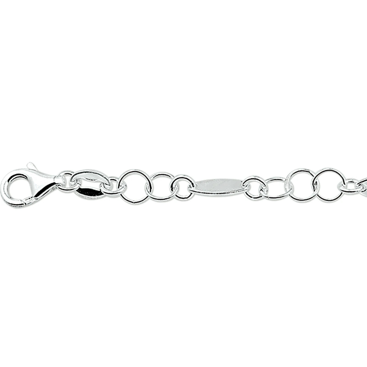 armband 5,0 mm 19 cm zilver wit