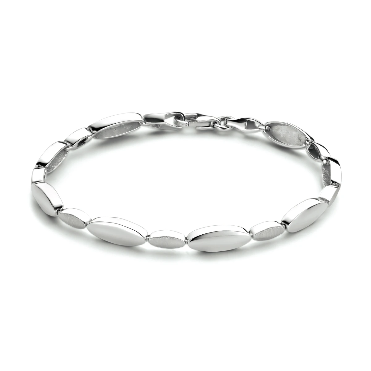armband 5,2 mm 19 cm poli/mat zilver gerhodineerd