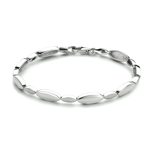 armband 5,2 mm 19 cm poli/mat zilver gerhodineerd