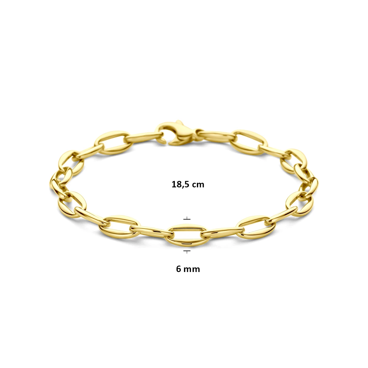 armband 6 mm 18,5 cm 14K geelgoud