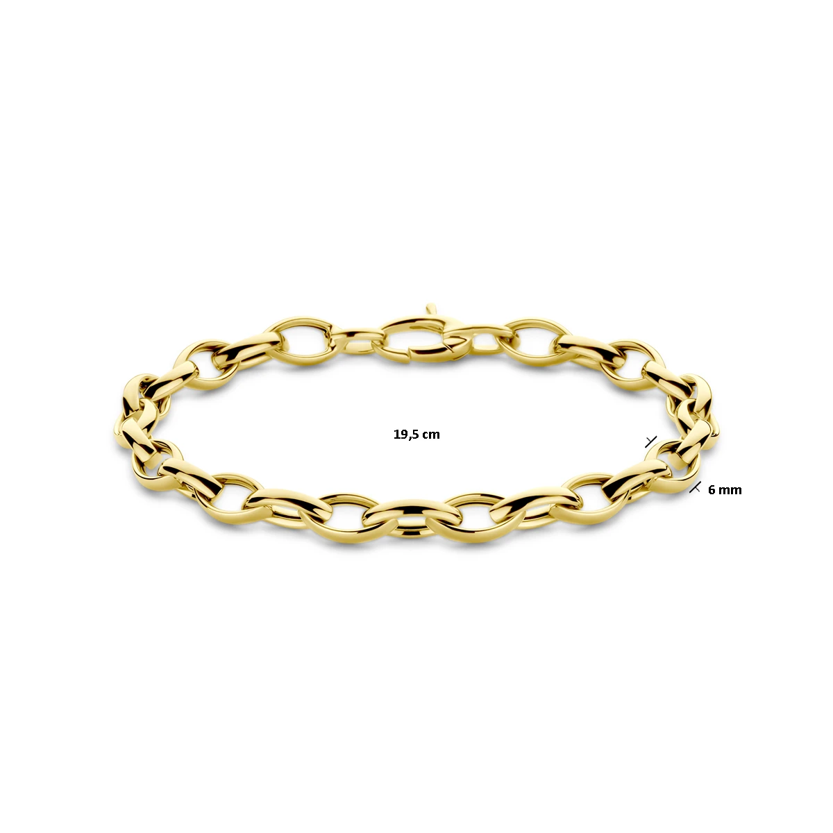 armband 6 mm 19,5 cm 14K geelgoud