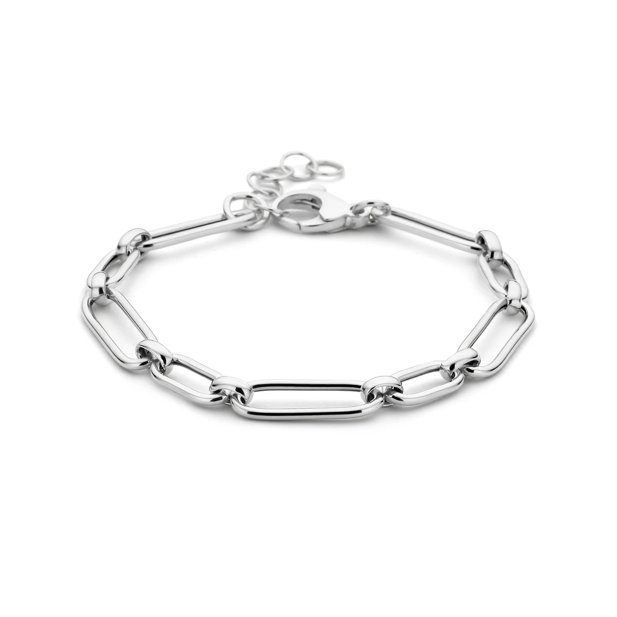armband 6,0 mm 17 + 2 cm zilver gerhodineerd