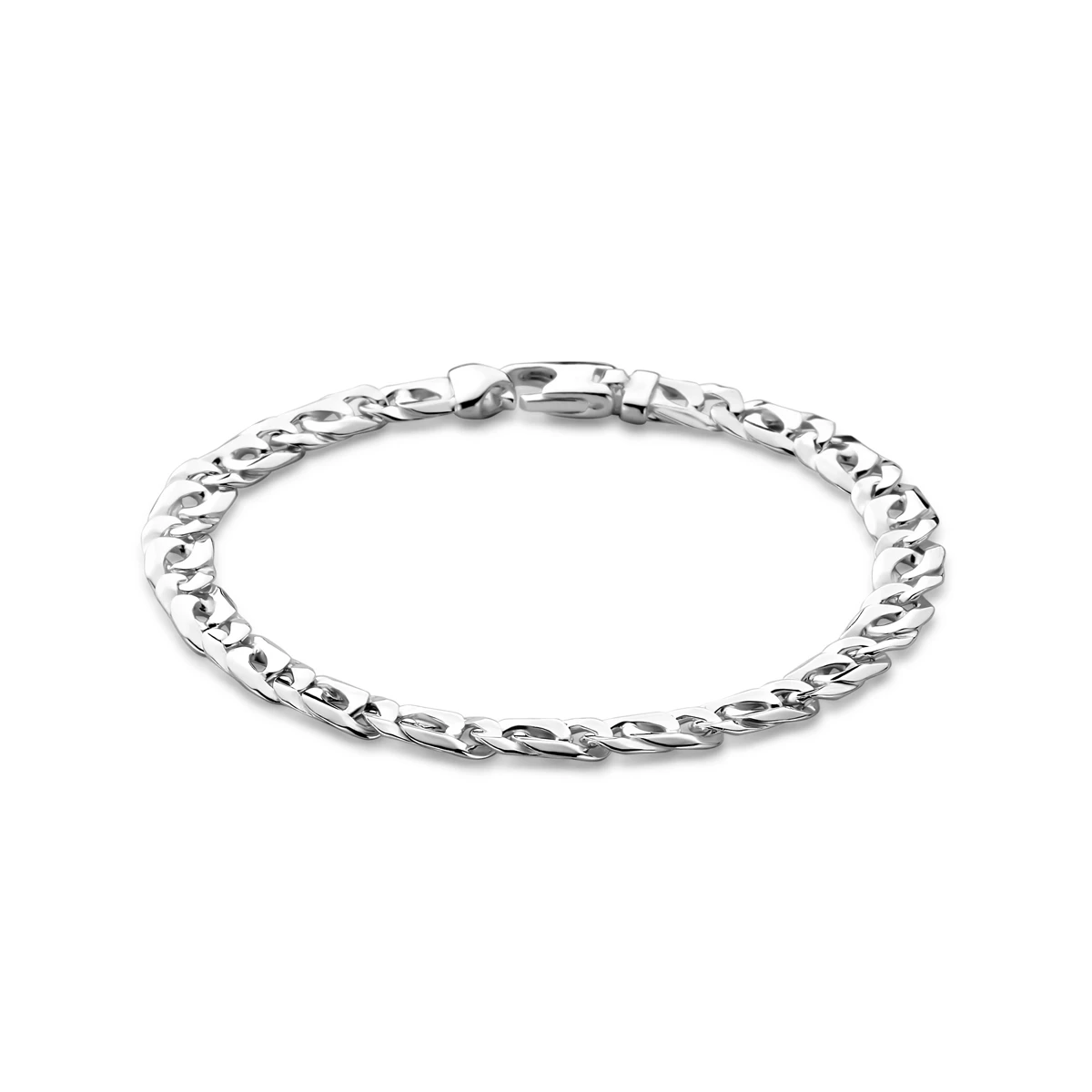 armband 6,5 mm zilver wit