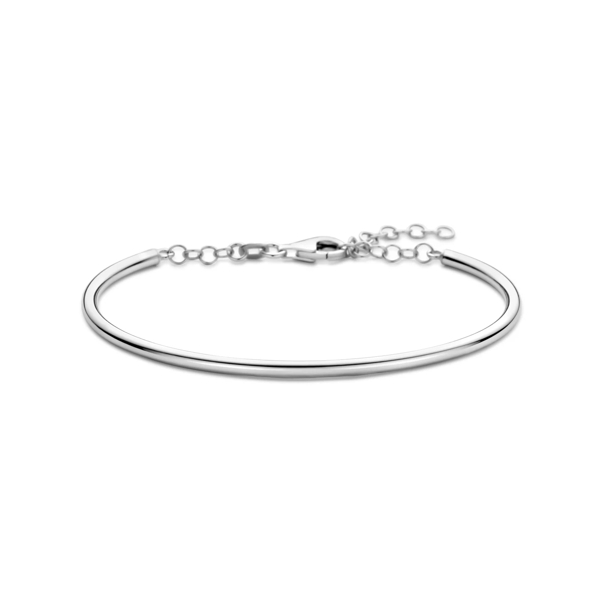armband spang  3,3 x 65 mm zilver gerhodineerd