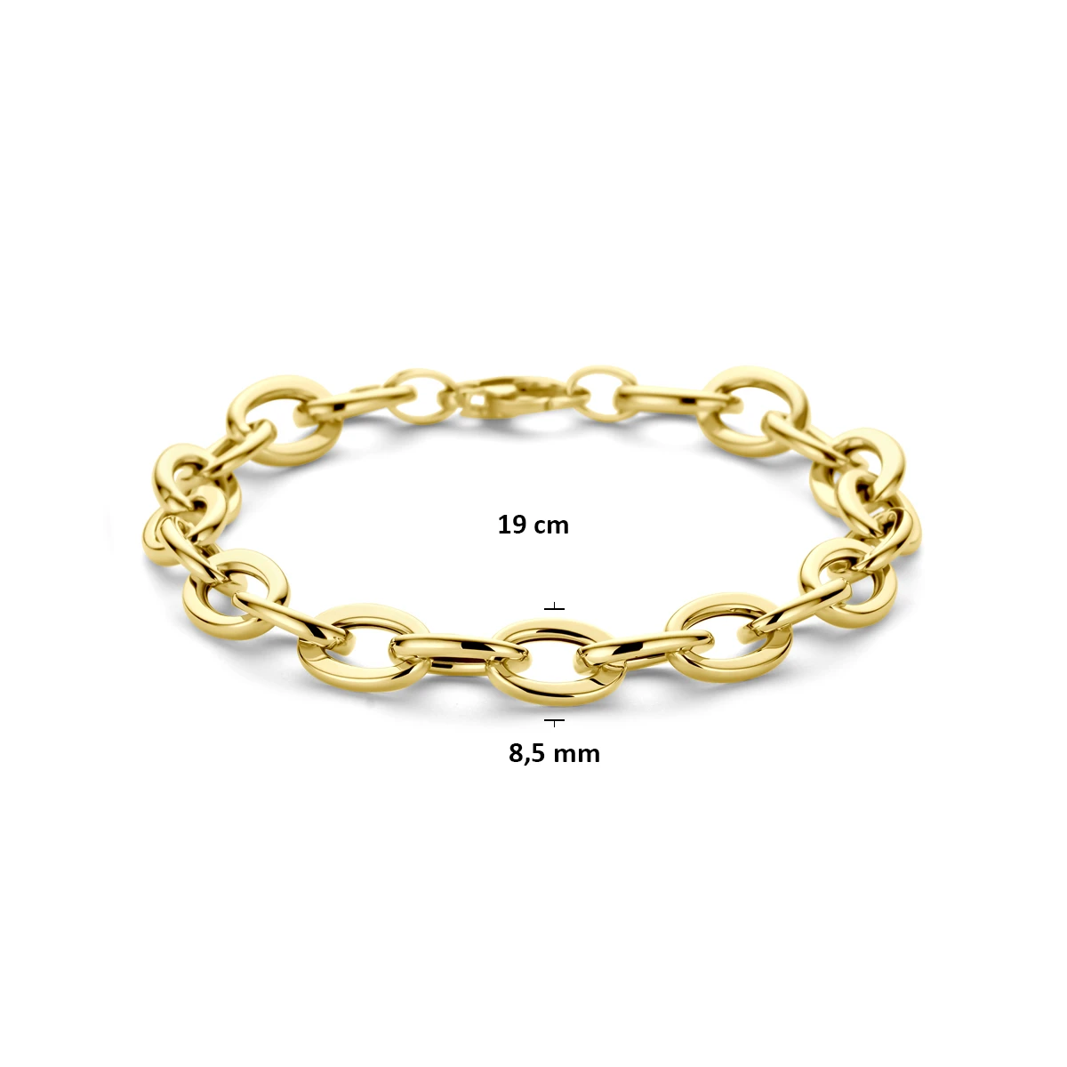 armband 8,5 mm 19 cm 14K geelgoud
