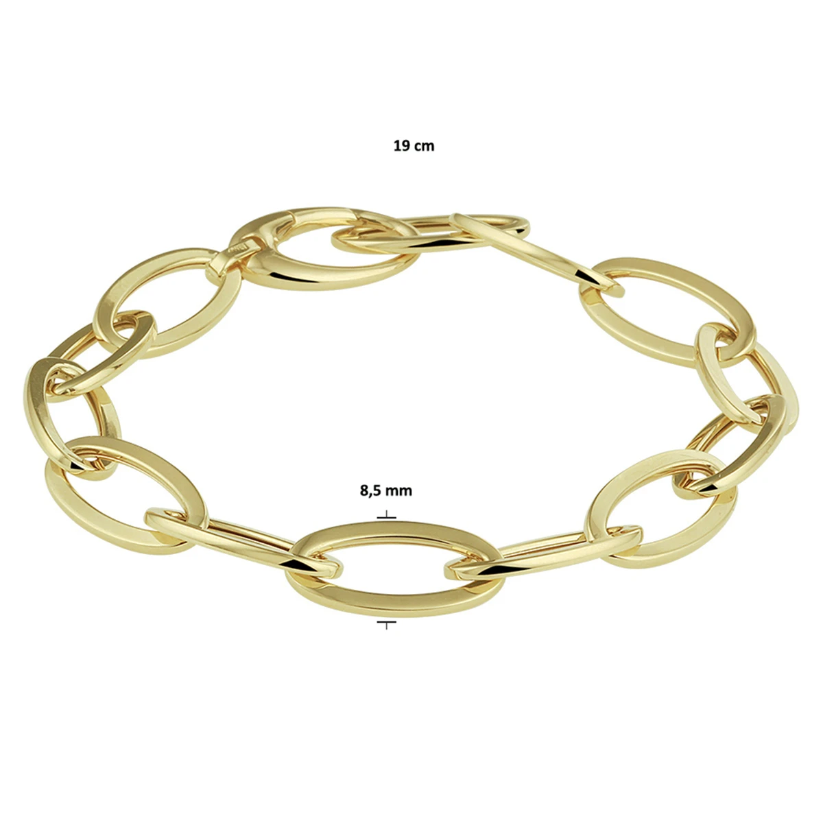 armband 8,5 mm 19 cm 14K geelgoud