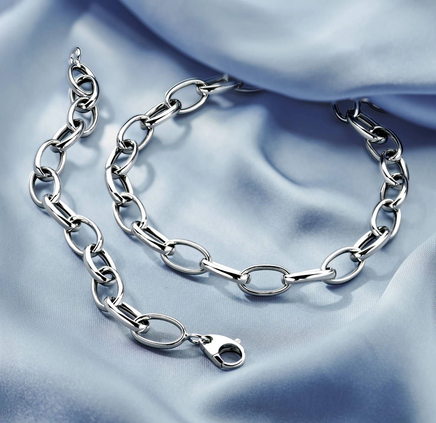 armband anker 10 mm 17 cm zilver gerhodineerd