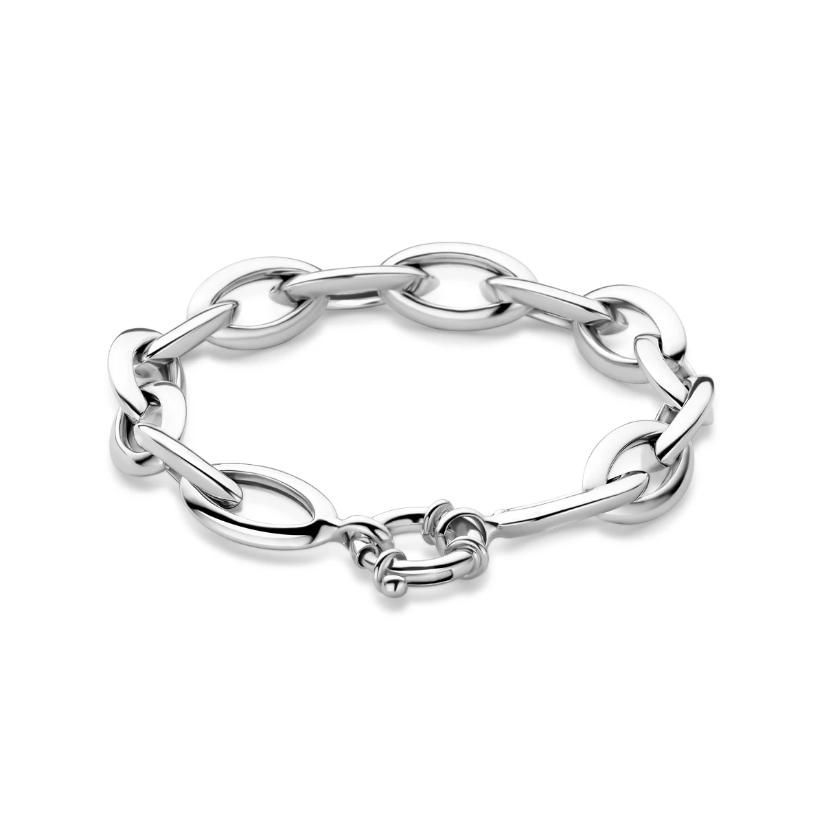 armband anker 10,5 mm 20 cm met groot veerslot zilver gerhodineerd