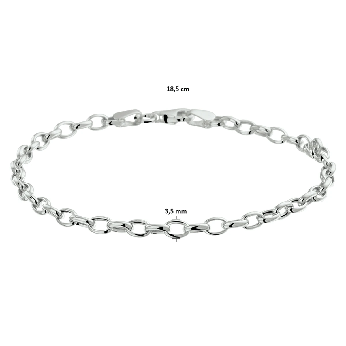 armband anker 3,1 mm 18,5 cm 14K witgoud