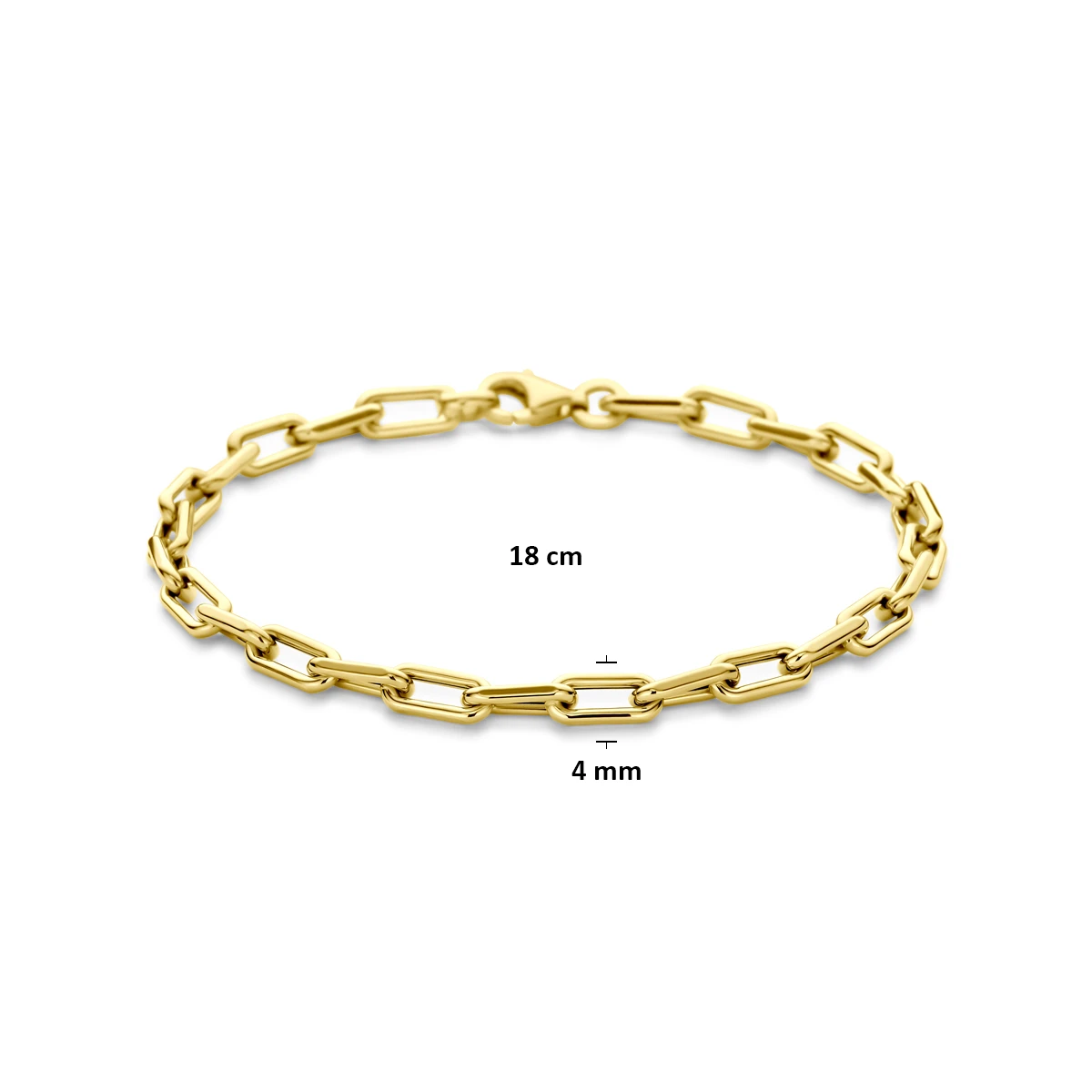 armband anker 4 mm 18 cm 14K geelgoud