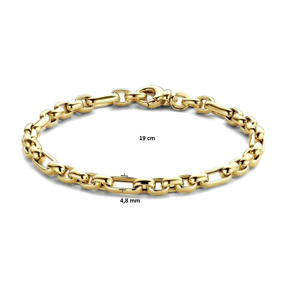 armband anker 4,8 mm 19 cm 14K geelgoud