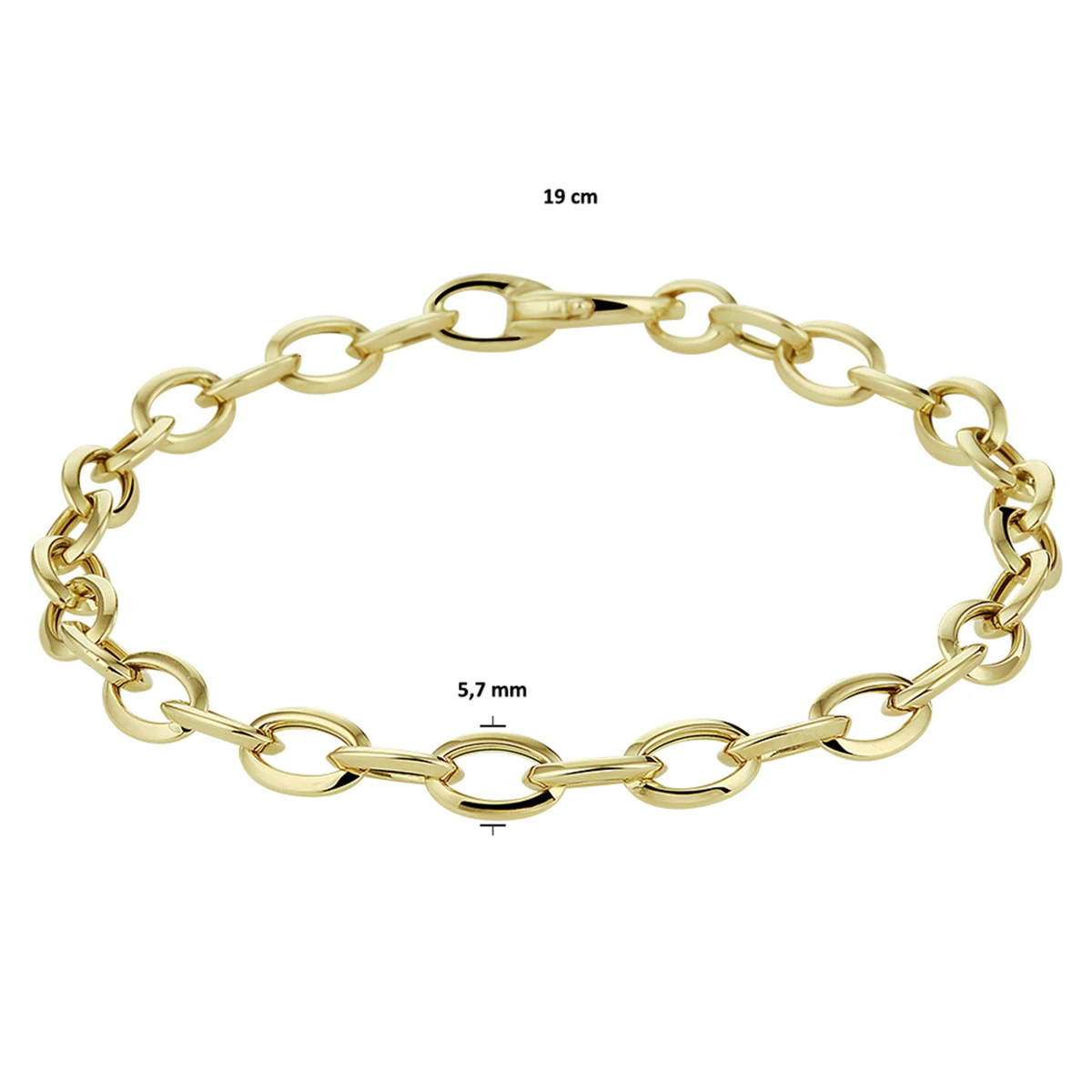 armband anker 5,7 mm 19 cm 14K geelgoud