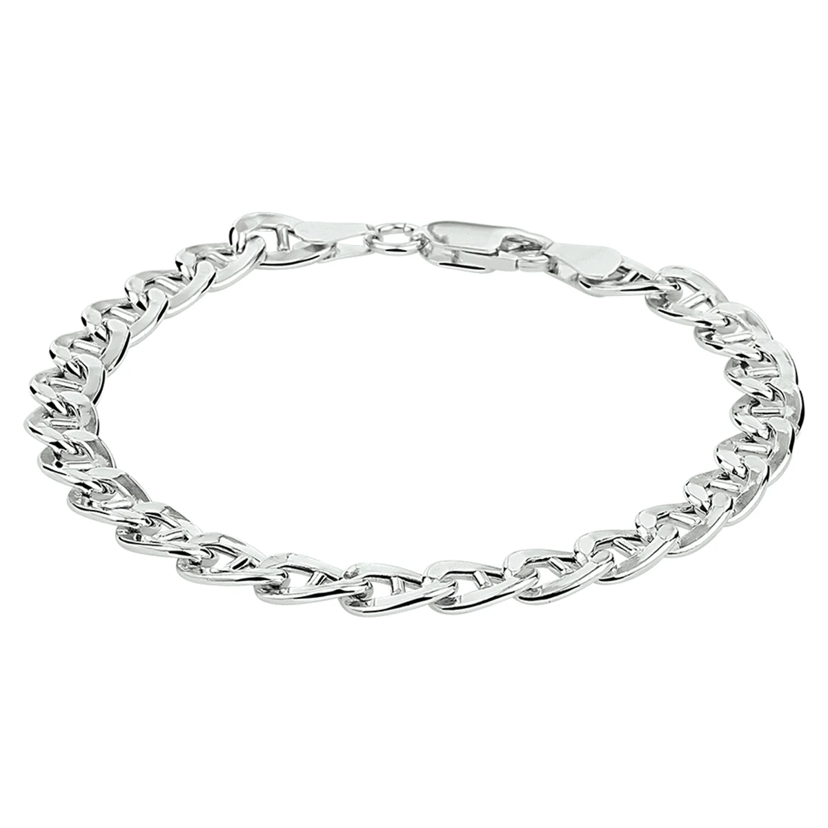 armband anker 6,5 mm 19 cm zilver gerhodineerd