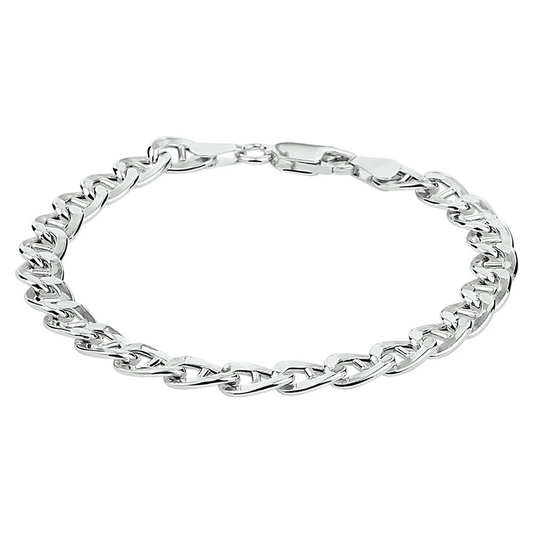 armband anker 6,5 mm 19 cm zilver gerhodineerd
