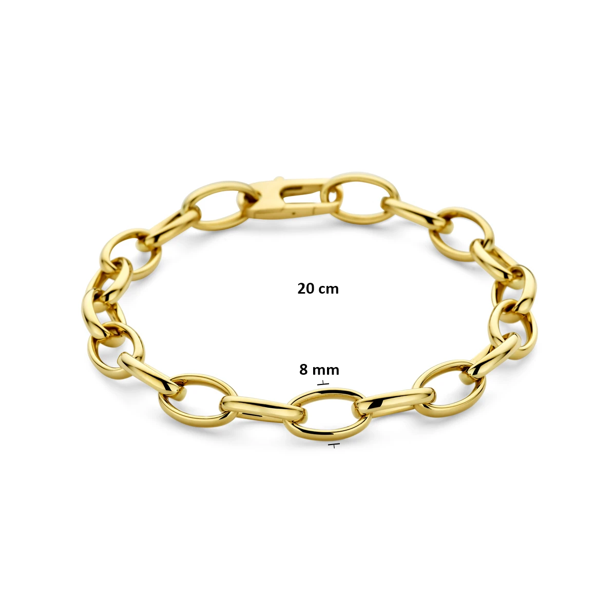 armband anker 8 mm 20 cm 14K geelgoud