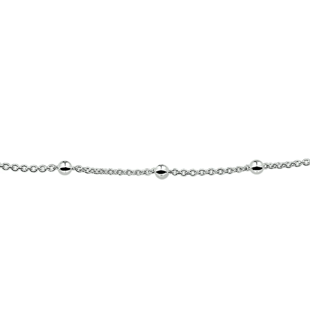 armband anker en bolletjes zilver wit