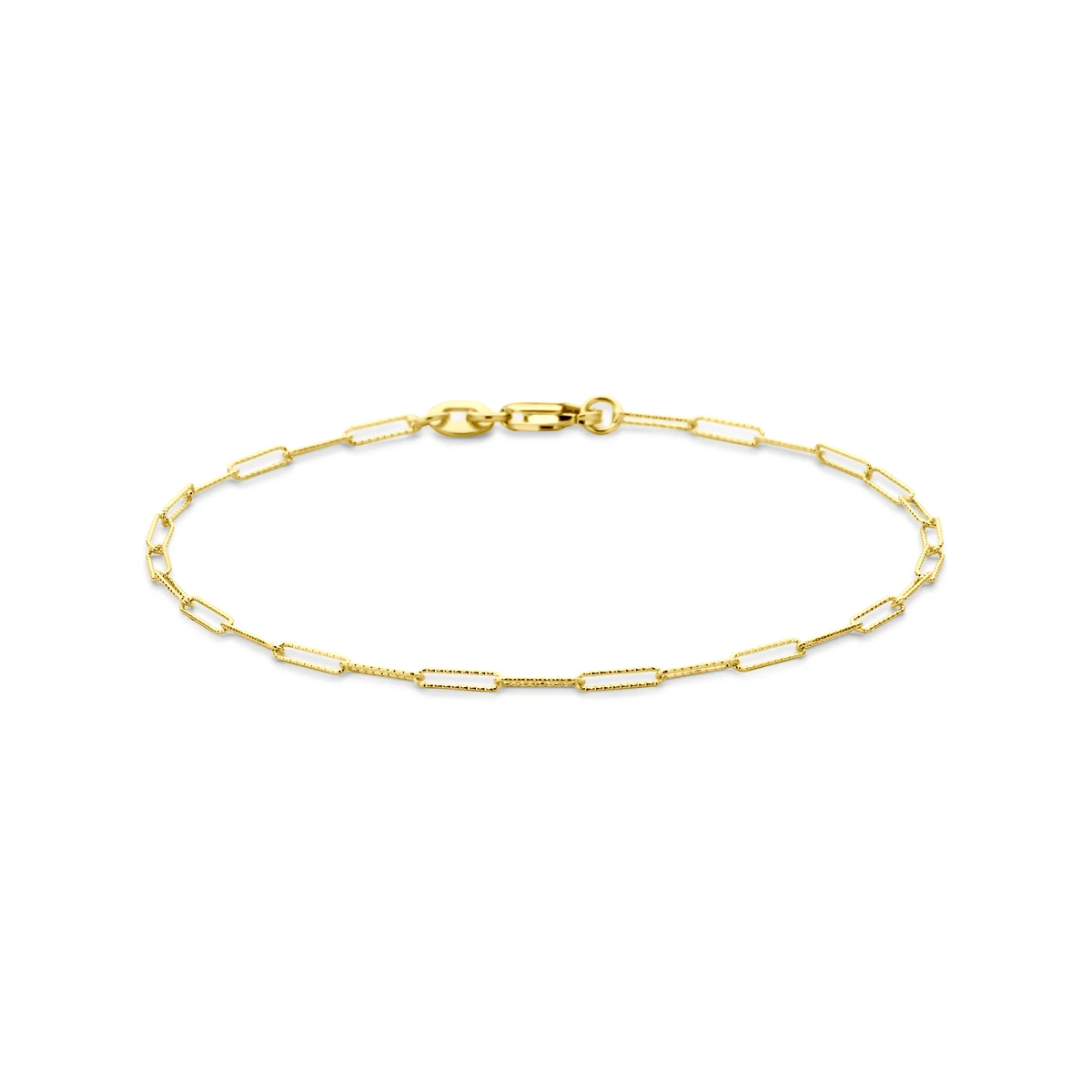 armband anker gediamanteerd 1,8 mm 18 cm 14K geelgoud
