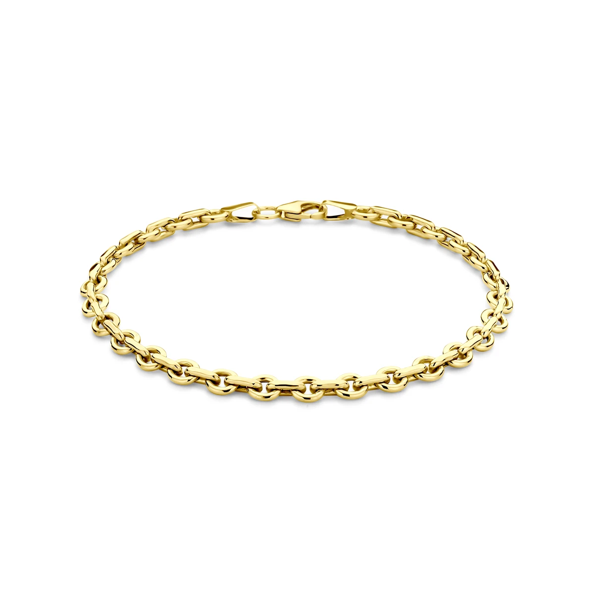 armband anker massief 4,5 mm 19 cm silgold (geel met zilverkern)