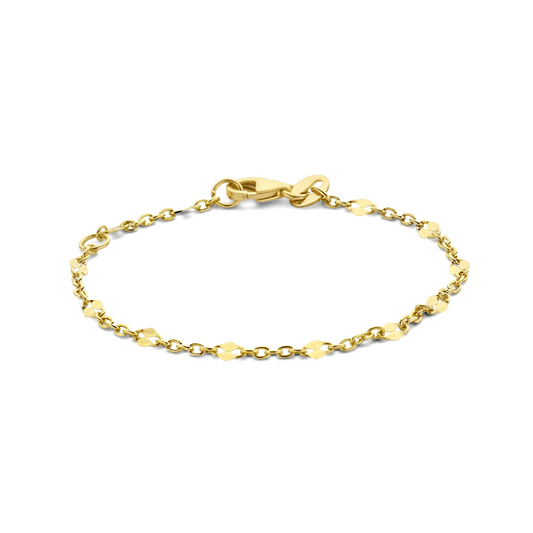 armband anker met tussenstuk 11 - 13 cm 14K geelgoud