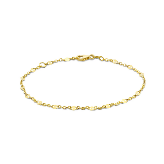 armband anker met tussenstuk 16 - 18 cm 14K geelgoud