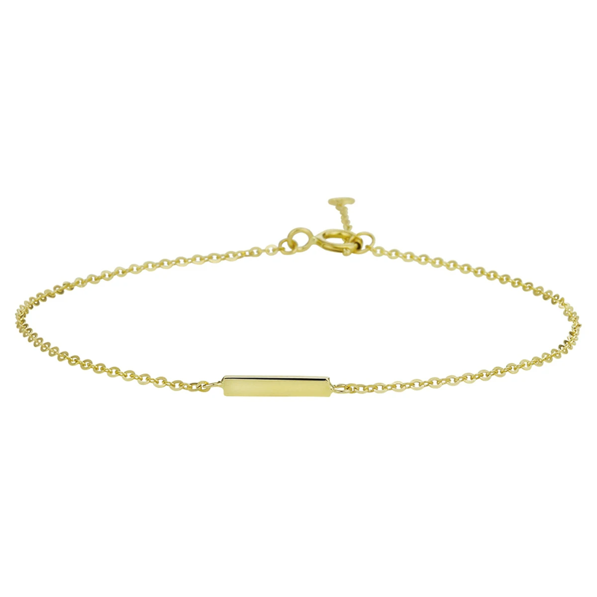 armband balkje 1,1 mm 16,5 - 18,5 cm 14K geelgoud