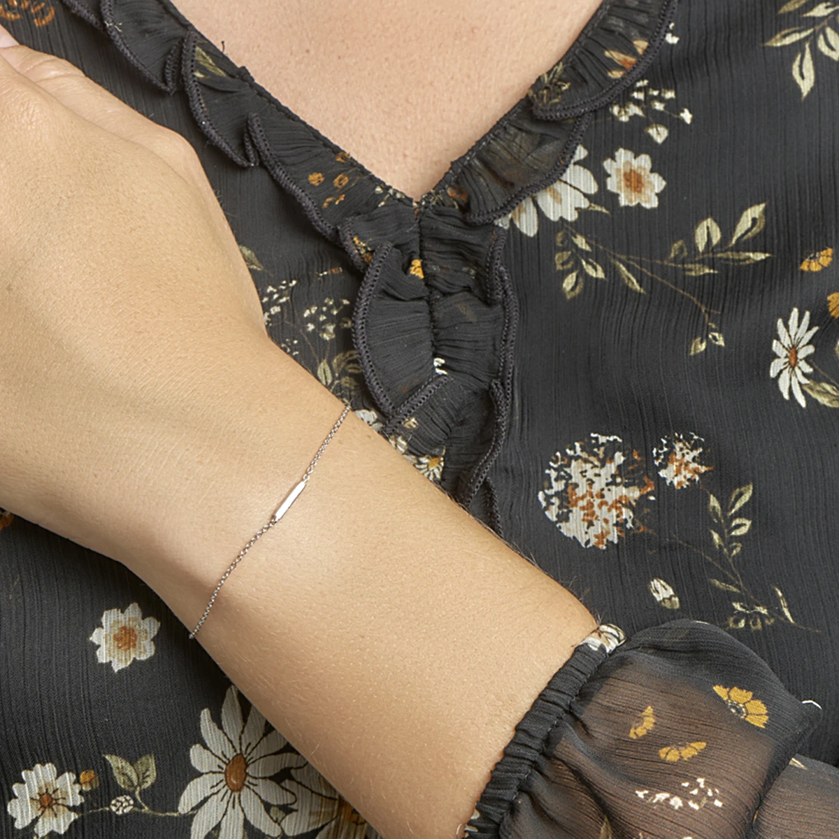 armband balkje 16 + zilver gerhodineerd