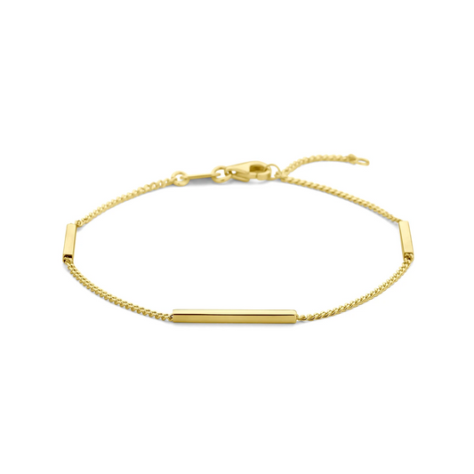 armband balkjes 17 – 19 cm 14K geelgoud