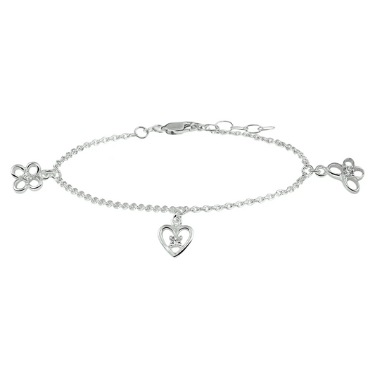 armband bedel assortiment 13 + 2 cm zilver gerhodineerd
