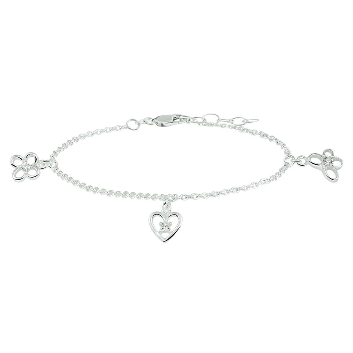 armband bedel assortiment 13 + 2 cm zilver wit