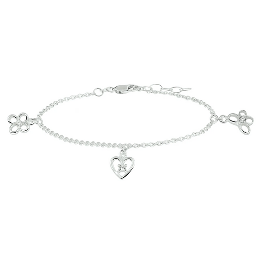 armband bedel assortiment 13 + 2 cm zilver wit