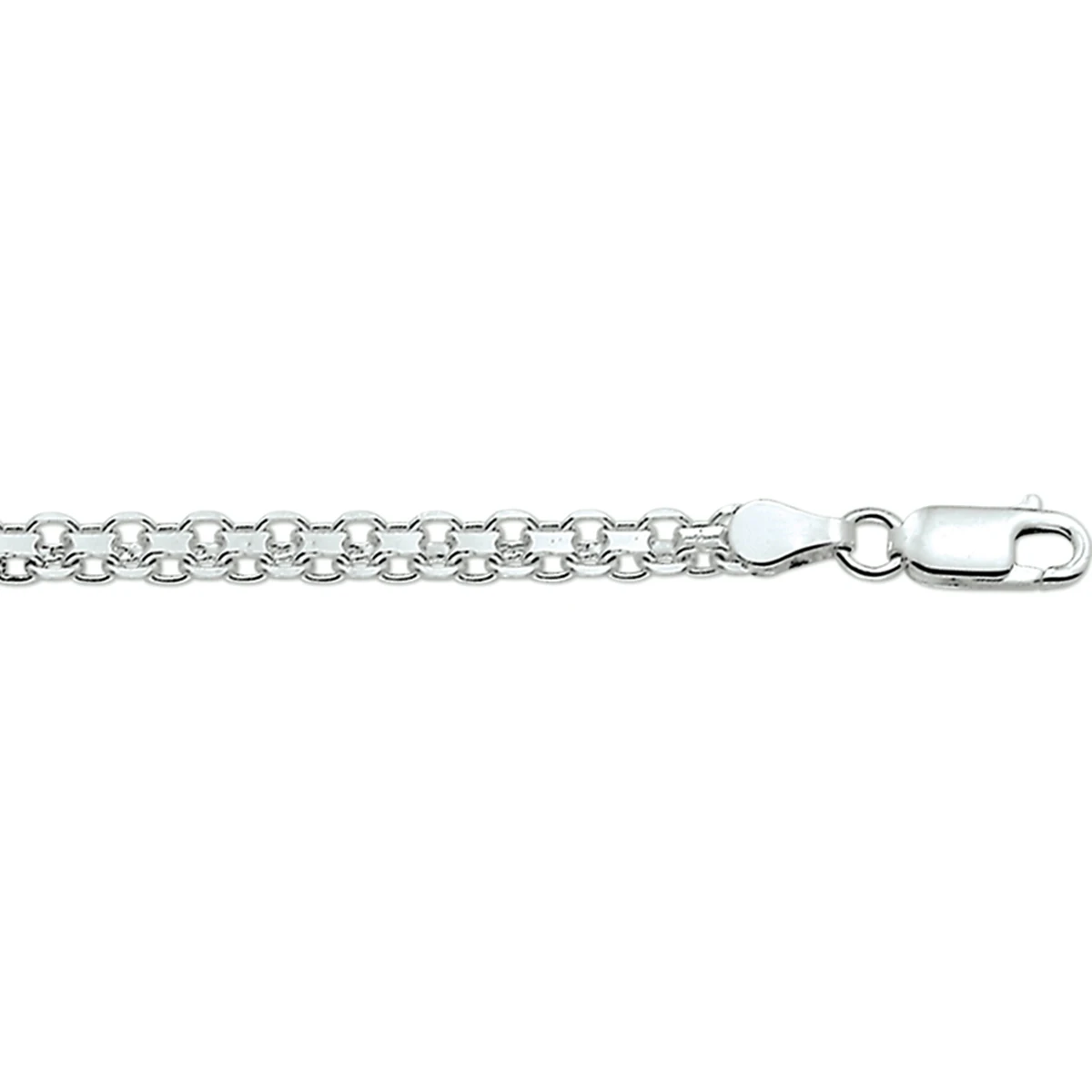armband bismarck 4,3 mm 19 cm zilver gerhodineerd