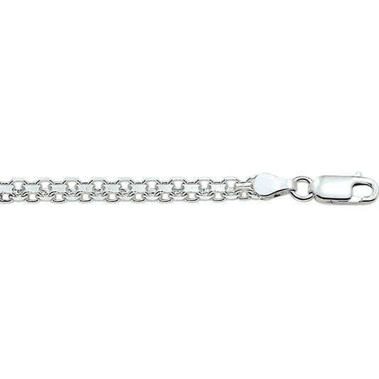 armband bismarck 4,3 mm 19 cm zilver gerhodineerd